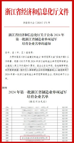 托普云農(nóng)入選2024年第一批浙江省制造業(yè)單項冠軍培育企業(yè)名單